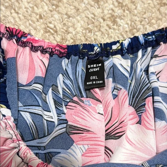 Floral Navy and Pink women’s Dress - Picture 2 of 6